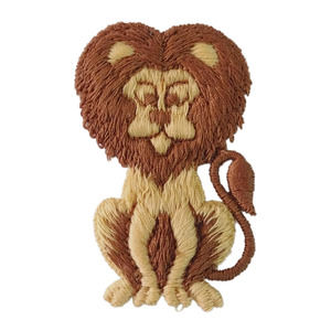Vintage Lion Embroidered Appliqué By Streamline (2 1/2”x 1 1/2”) New Old Stock